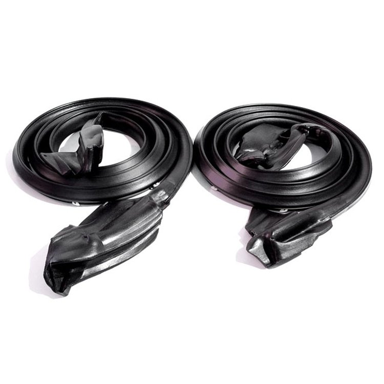 Molded Door Seals with Clips and Molded Ends. For 2-Door Hardtop/Coupe. Pair. R&L. DOOR SEAL 73-76 M