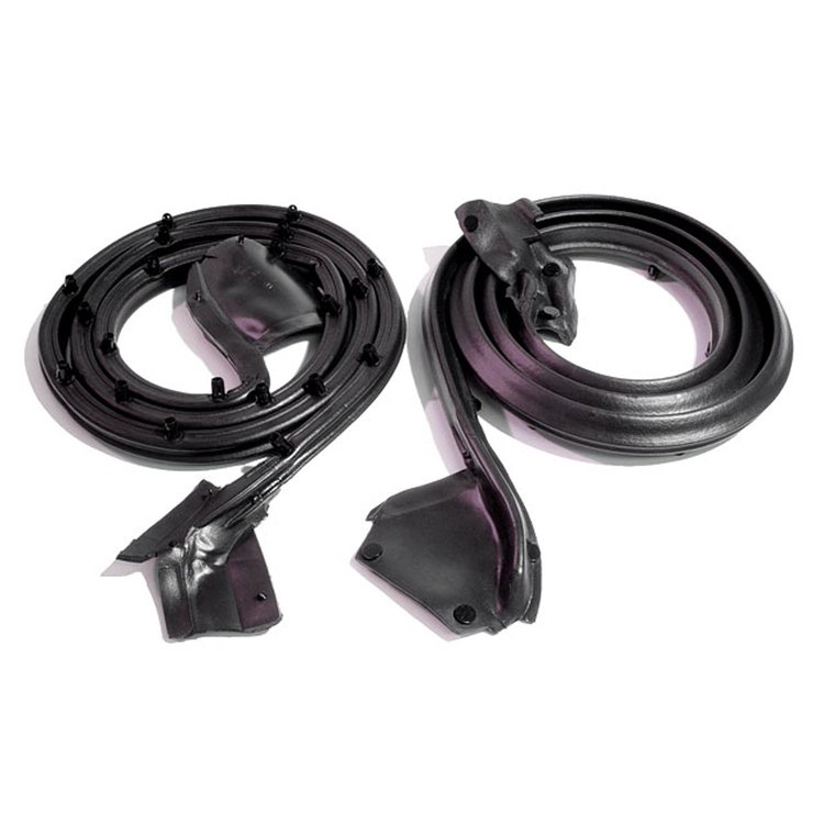 Molded Door Seals with Clips and Molded Ends. For 2-door hardtop. Pair. R&L. DOOR SEAL 68-70 AMC AMX 68-74 AMC JAVELIN PAIR