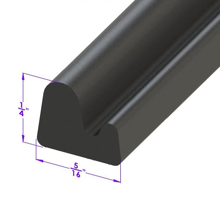 LP 109-O Bumper Guard To Body Seal, Cushion Trim, Dark Gray Rubber