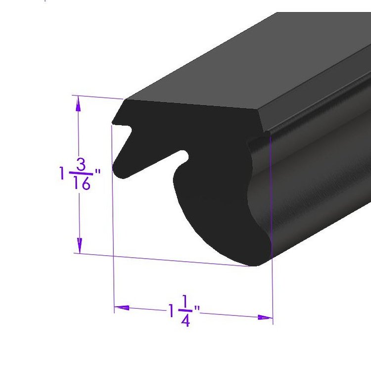 LP 120-I Roof Rail Seal, For Hardtops, Sold By The Foot