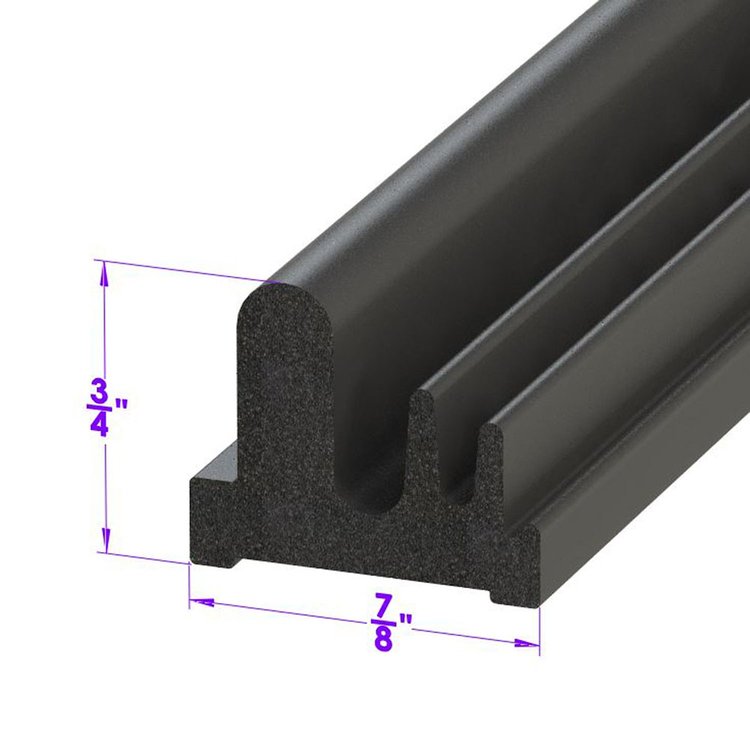 LP 120-J Roof-Rail Seal, Fits '66-'72 Jeep Commando, 0.906 In, W x 0