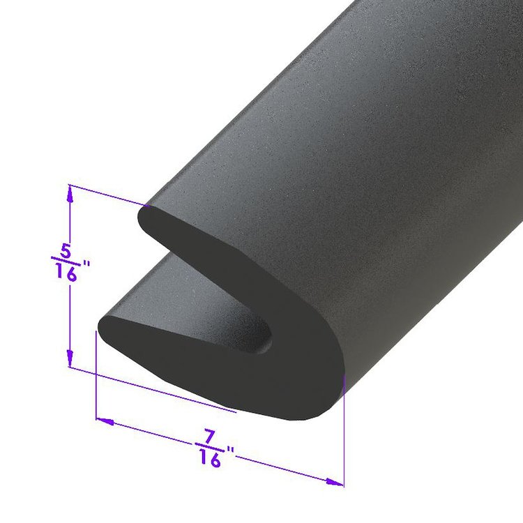 LP 23-C Rubber In.U in. Channel, Sold By The Foot
