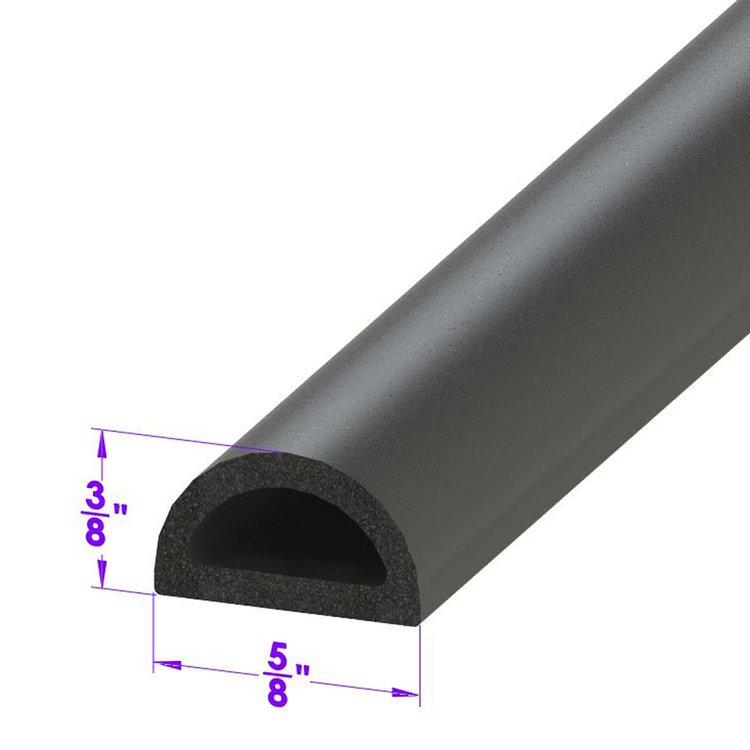 LP 80-E D Shaped Extrusion, .61 in. Wide x .36 in. High