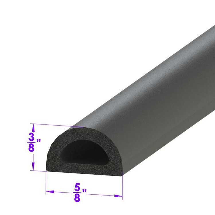 LP 80-F D Shaped Extrusion, 5/8 in. Wide x 3/8 in. High