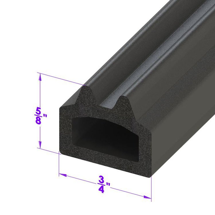 LP 80-H D Shaped Extrusion, 3/4 in. Wide x 5/8 in. High