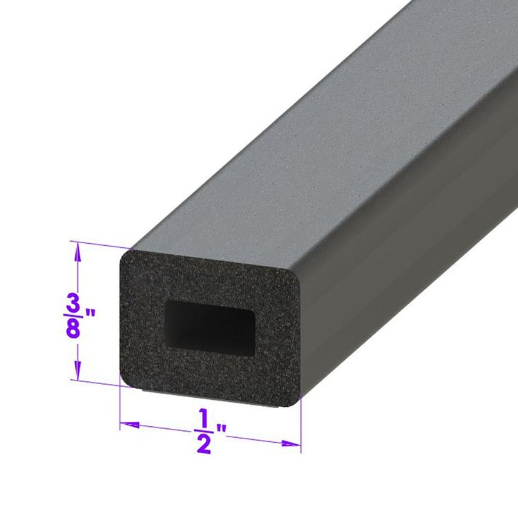 LP 80-L Rectangle Shaped Extrusion, 1/2 in. x 3/8 in., Sold By The Foot