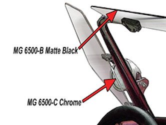 MG 6500-B Wind-Wing And Sun-Visor Trim, Black Matte