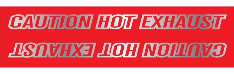 MG 6850-RS Caution Hot E x Haust' Warning Decal