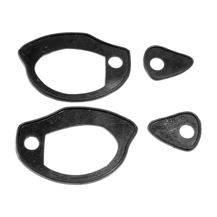 Door Handle Pads. 2-5/8 In. long & 1-1/4 In. long. Set R&L. DOOR HANDLE PAD 64-65 CHEVROLET CHEVELLE 68-72 PONTIAC GTO SET OF 4