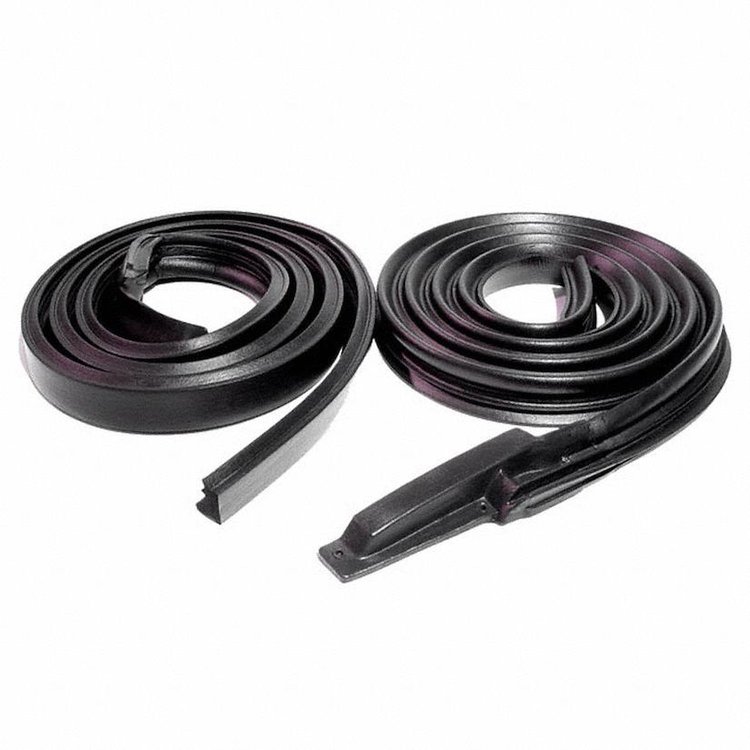 Molded Roof Rail Seals for 4-Door Hardtop. Made with black closed-cell skin covered sponge. Each. pi