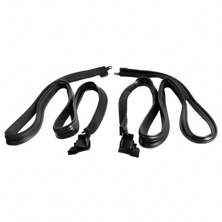 Molded Roof Rail Seals for 2-Door Fastback. Made with spliced ends 69-3/4 In. long. Pair. R&L. ROOF