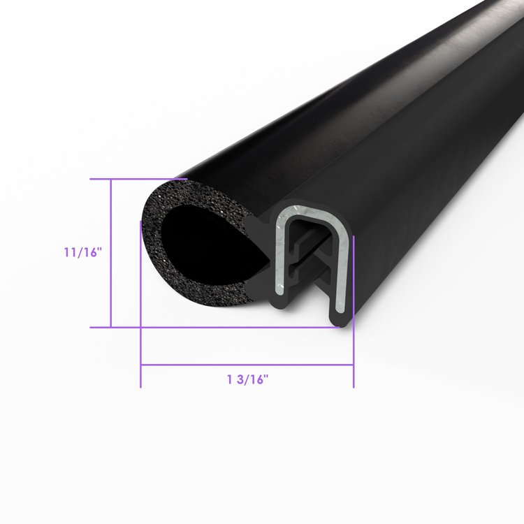 TS 2-25 Pinchweld Trim Seal, Made Of All Rubber, With A Steel Core