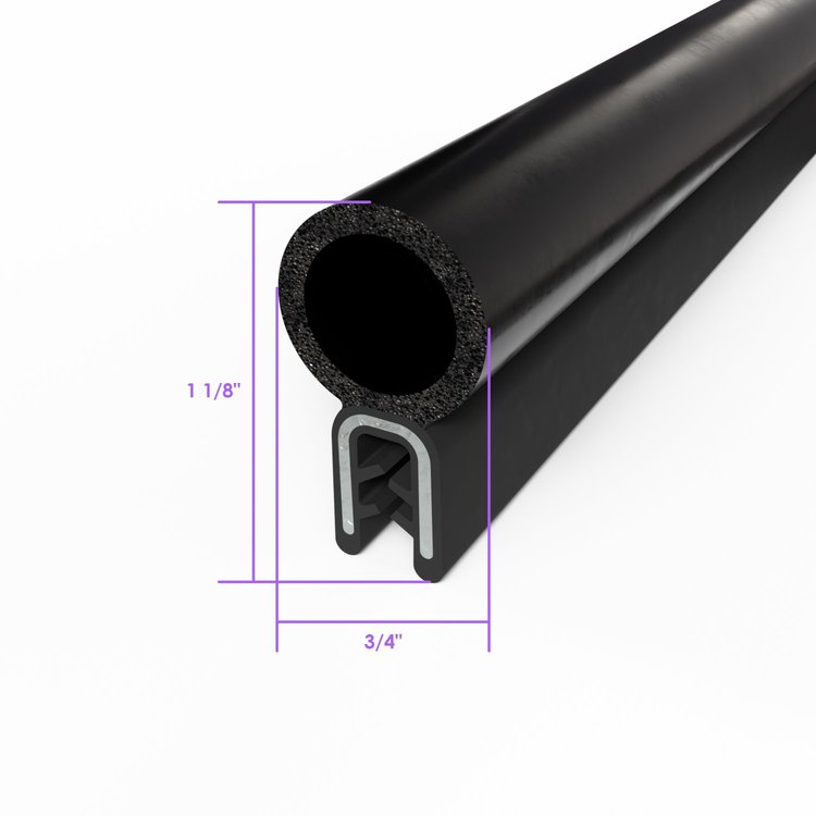 TS 3-25 Pinchweld Trim Seal, Made Of All Rubber, With A Steel Core