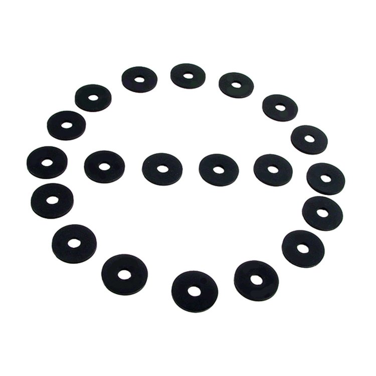 UW 12 Flat Rubber Washers, 1/8 in. I.D., 3/4 in. O.D., 1/16 in. Thick
