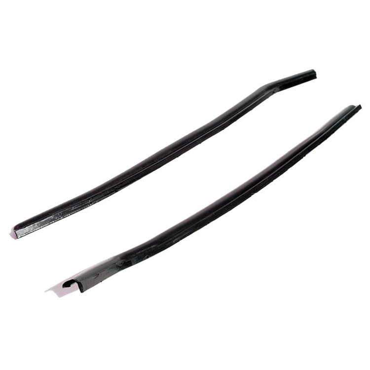 Rear Roll-Up Quarter Window Seals for Convertibles. Made with steel cores. Each. piece 19 In. long.