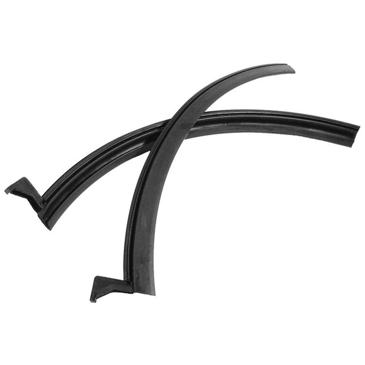 Rear Roll-Up Quarter Window Seals. 17-3/8 In. long. Pair. REAR ROLL UP SEAL 66-73 JEEPSTER COMMAN