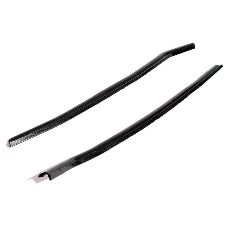 Rear Roll-Up Quarter Window Seals for Convertibles. Made with steel cores. Each. piece 19 In. long.