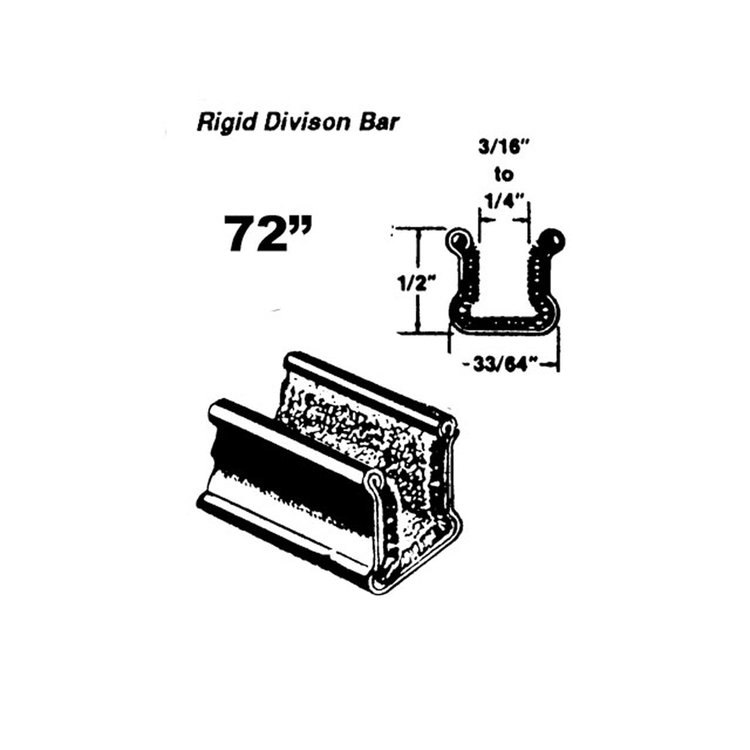 WC 1-72 Rigid Division-Bar Channel, Made With Zinc-Plated Bead