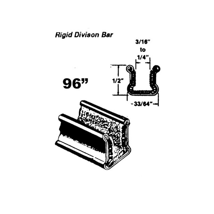 WC 1-96 Rigid Division-Bar Channel, Made With Zinc-Plated Bead