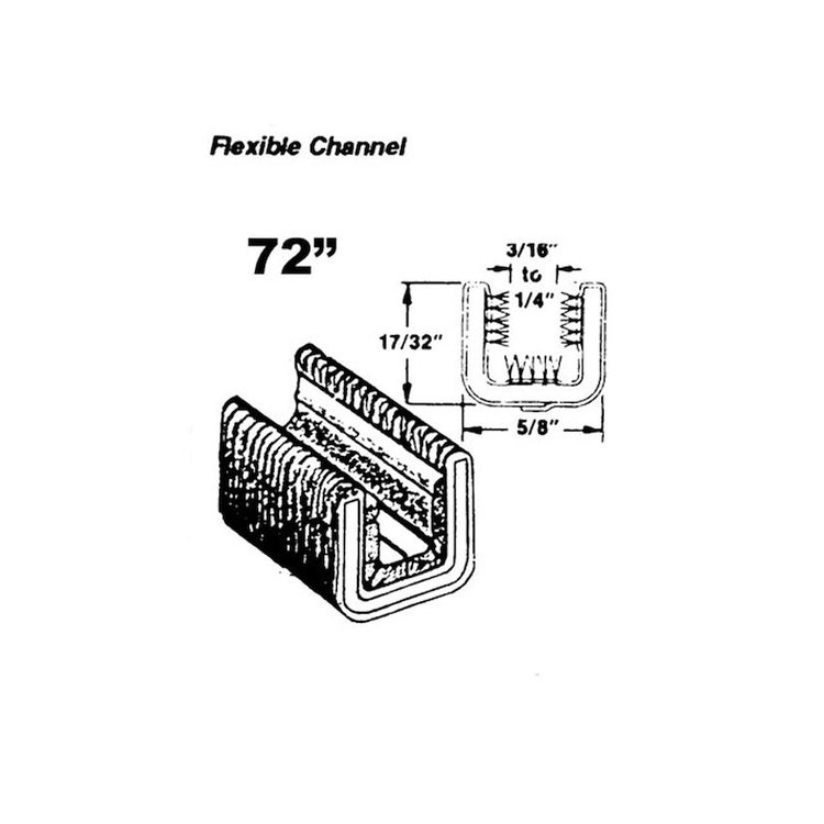 Flexible Glass Run Channel. For models without framed side glass. Unbeaded pile-lined. 72 In. Piece.