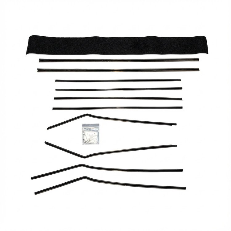 WC 7200-12 Division Bar Channel And Sweeper Kit, Fits 55-57 Bel Air 2 Door Ht 12 Pc Kit
