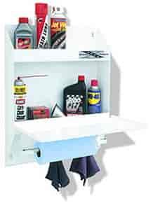 Garage/Shop Lockable Organizer & Paper Towel Dispenser Oil Bottle organizer on top