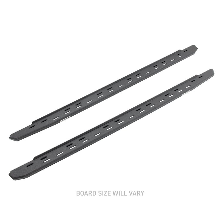 RB30 Slim Line Running Boards w/Bracket Kit Fits Select GM Silverado, Sierra 1500/2500 HD/3500 HD Crew Cab [Bedliner-Coated]