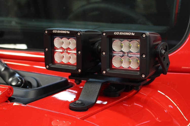 A-Pillar Mounted Light Brackets for 2018 Jeep Wrangler JL