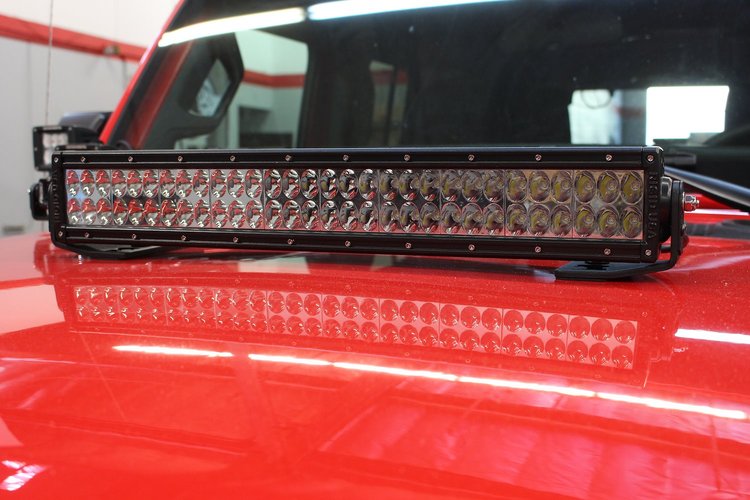 Center Hood Mounted 10 In. LED Light Bar Brackets for 2018 Jeep Wrangler JL