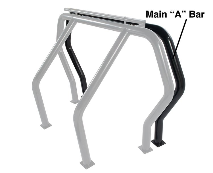Bed Bars with "A" Additional Bar - Black Powder-Coat Finished