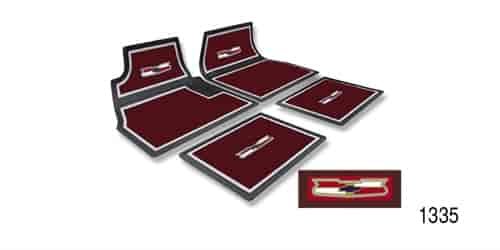 Custom Carpet Floor Mats [1955-1957 Chevy Tri-Five Red w/ Crest Logo]