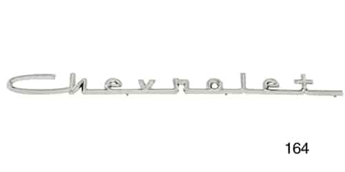 Chevrolet Script Emblem for 1957 Chevy Tri-Five 150 & 210 6 Cylinder