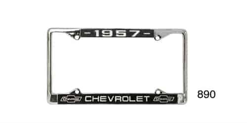 Custom License Plate Frame for 1955 Chevy Tri-Five Featuring Bowtie Emblem