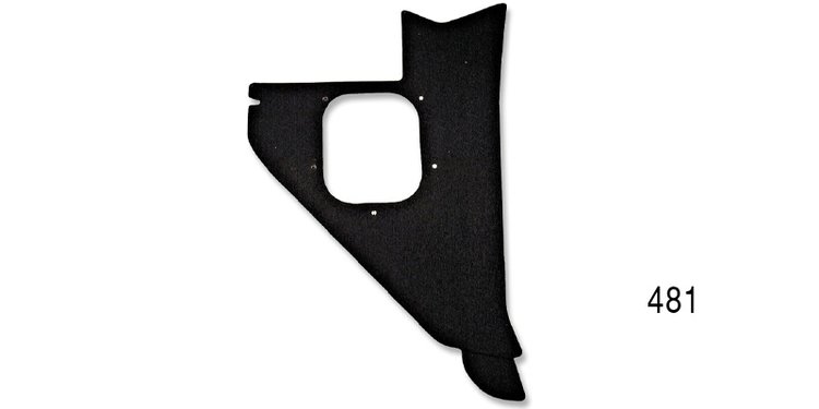 Black Paintable Kick Panel for 1956 Chevy