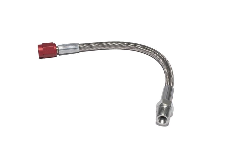 Braided Stainless Steel Nitrous Supply Line [-3 AN, 7.5 in., Red]