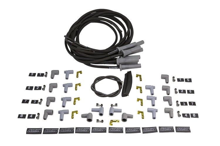 Universal FireWire Heat Sleeved Plug Wires 8.5mm 8 Cylinder Straight Boot