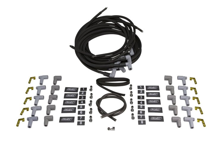 Universal FireWire Heat Sleeved Plug Wires 8.5mm 8 Cylinder 90° Boot