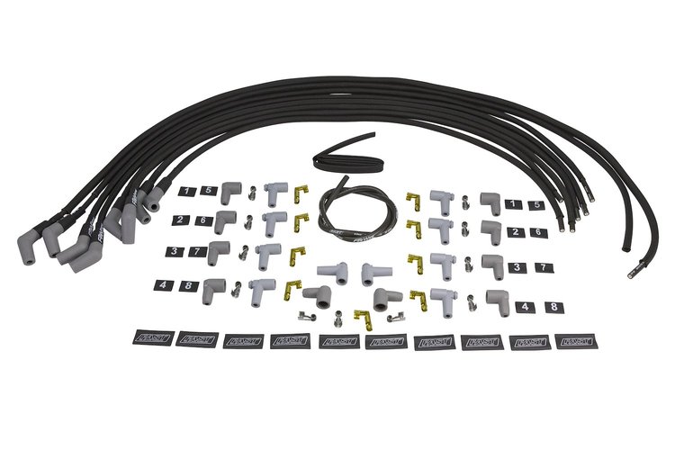 Universal FireWire Heat Sleeved Plug Wires 8.5mm 8 Cylinder 135° Boot