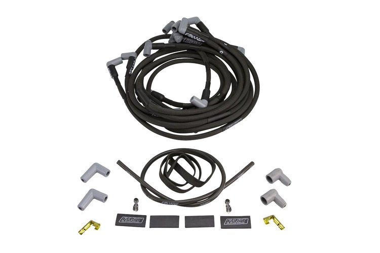 BIG BLOCK CHEVY 8.5MM HIGH HEAT SLEEVED SPARK PLUG WIRE SET 90 DEGREE BOOT HEI UNDER HEADERS