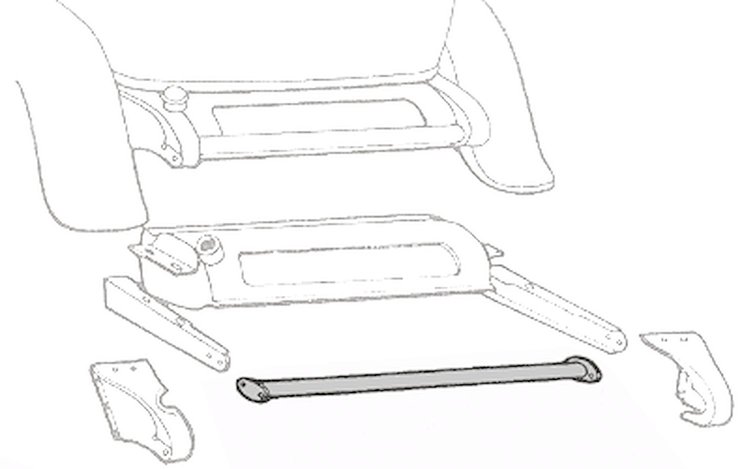 32SB-BS 1932 Ford Spreader Bar - Brushed Stainless Steel