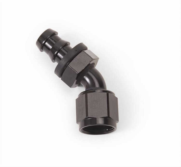 624083 45 Degree -6 AN Black Twist-Lok Fitting