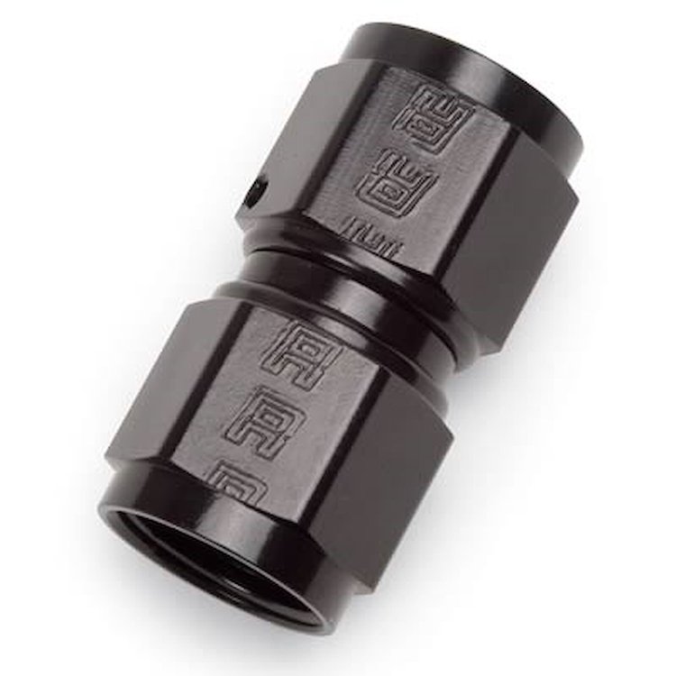640003 6AN Female To 6AN Female Straight Swivel Coupler, Black