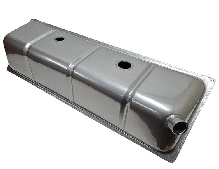 F100-G-T EFI-Ready Fuel Tank 1953-1955 Ford F-100, 17-Gallon Capacity, 38 1/4 in. x 11 in. x 11-1/4 in. [Silver Powder Coat]