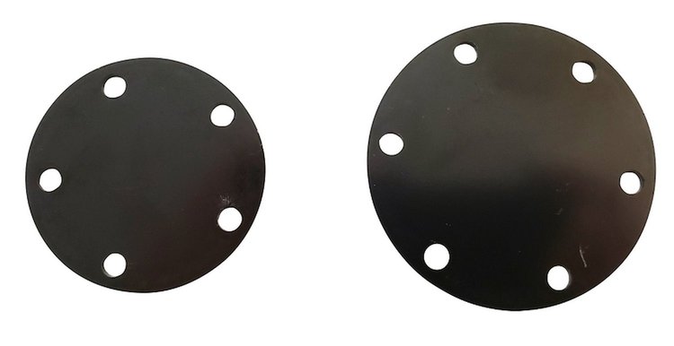 NBO-S 6 Hole Block Off Plate 3-1/4 in. Diameter with Lip - Mild Steel