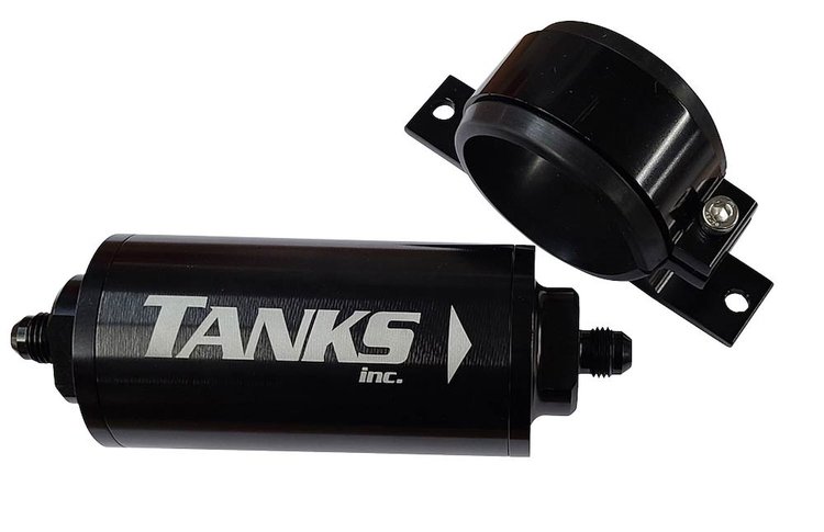R649250-KIT 10 Micron Billet Fuel Filter Kit w/ Clamp & -6AN Fittings