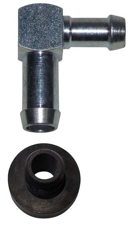 VWG 90-Degree Poly Tank Vent Fitting with Rubber Grommet