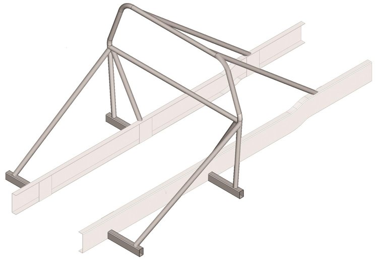 Complete 8-Point Roll Bar 1973-1987 GM Full Size Pickup - Mild Steel