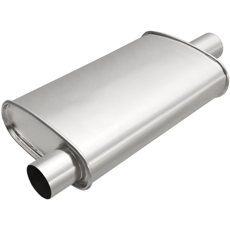 100-1756 Universal Exhaust Muffler Oval Inlet/Outlet: 2 in., Offset/Center