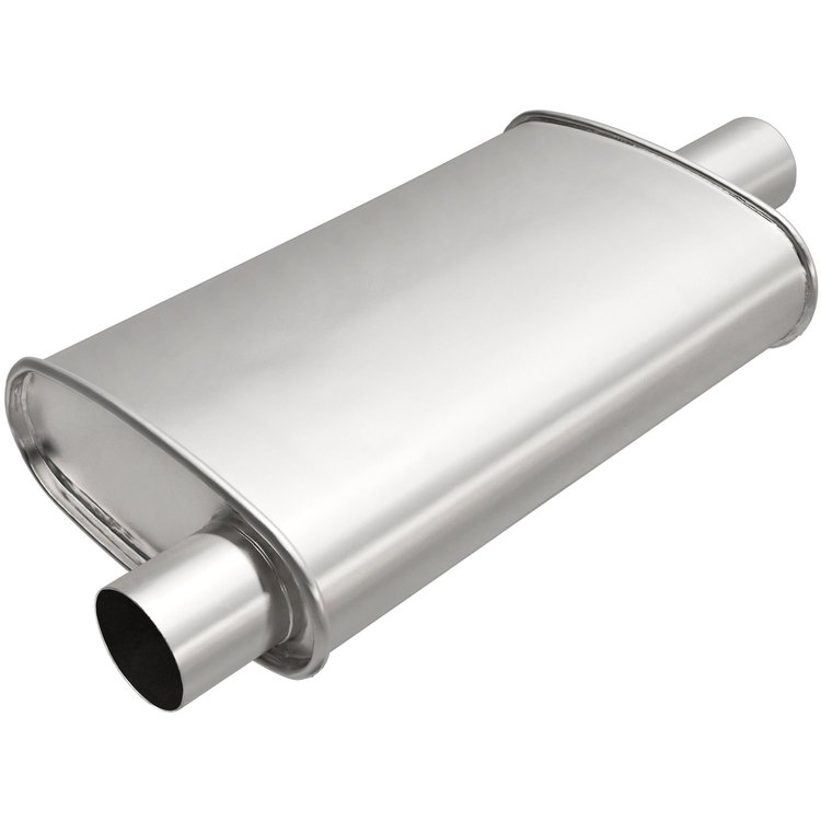 101-1306 Universal Exhaust Muffler Oval Inlet/Outlet: 2.25 in., 2 in., Center, Offset