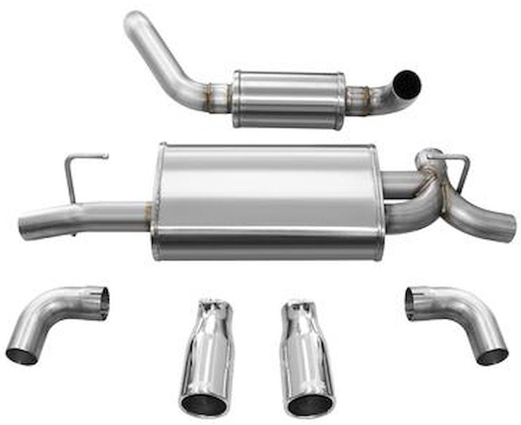 21016 Touring Axle-Back Exhaust System 2018-2019 Jeep Wrangler JL 3.6L V6 - Polished